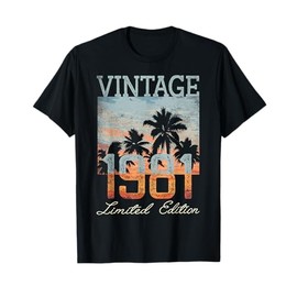 Vintage 1981 Limited Edition 44th Birthday 44 Year Old Gifts T-Shirt