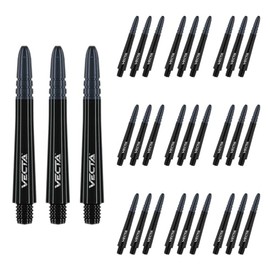 WINMAU Vecta Black Intermediate Polycarbonate Dart Stems (Shafts) - 10 sets per pack (30 dart stems in total)