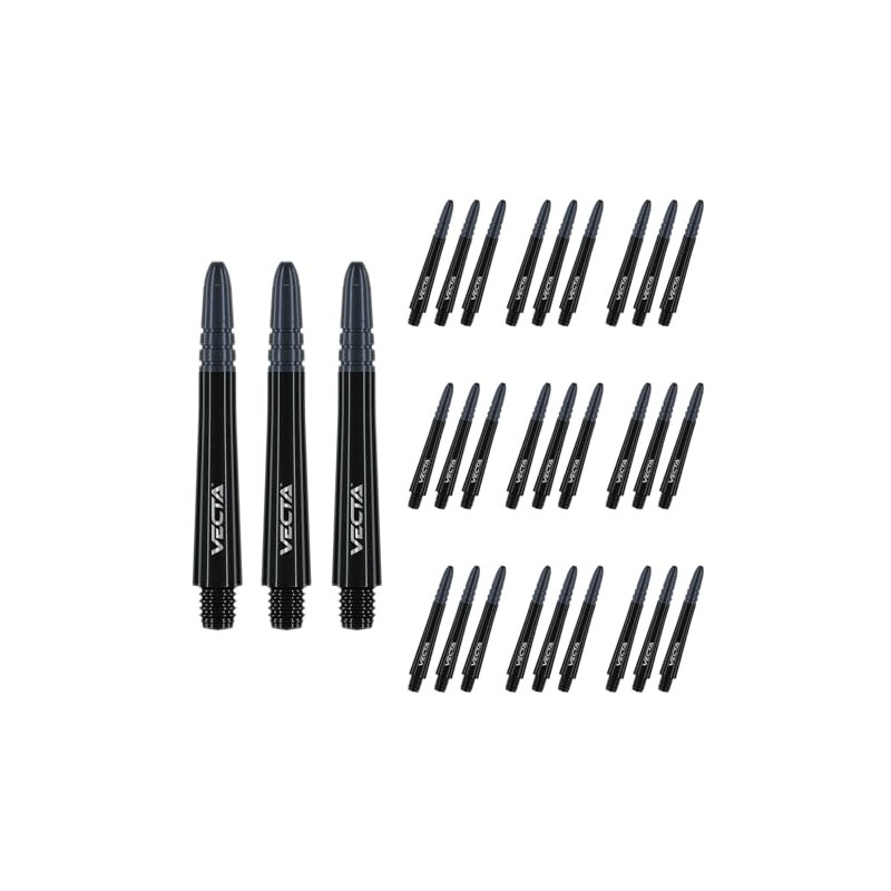 WINMAU Vecta Black Intermediate Polycarbonate Dart Stems (Shafts) - 10