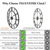 TSUENTIME 30 Inch Wall Clock Decorative, Oversized Large Black Metal
