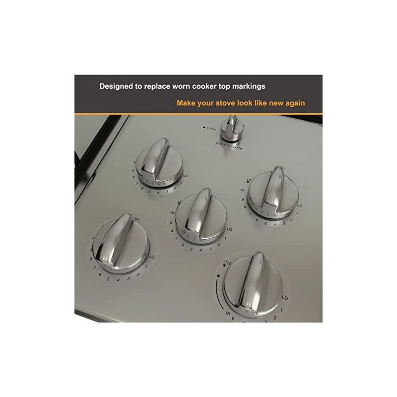 MANWU Lo Thru Hi cooktop Stove Sticker Decals for Cooker