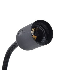 LED Table Lamp, Clip On Desk Light, Two E27/E26 Socket Work Lamp with Flexible Gooseneck for Reading(US Plug),lamp Holder