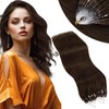 Vivien Brown Micro Loop Hair Extensions Real Human Hair Medium