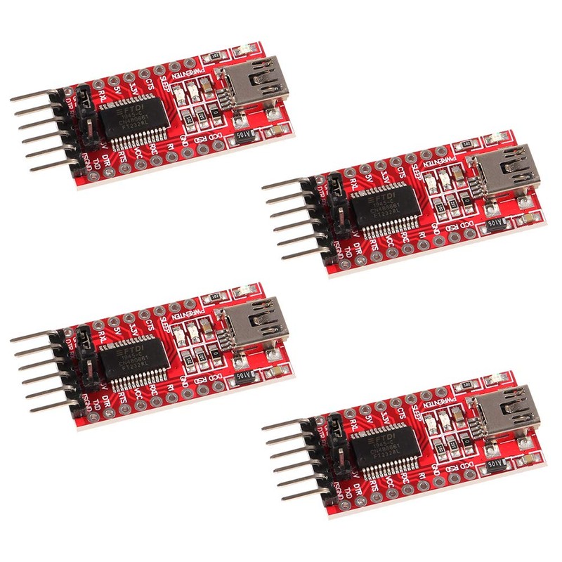 AITRIP 4pcs 3.3V 5V FT232RL FTDI Mini USB to TTL