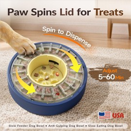 KADTC Adjustable 5-60 Min Slow Feeder Dog Bowl & Puzzle Feeder Anti-Gulping