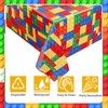 BEISHIDA 2 Pcs Building Blocks Party Tablecloth,Colorful Blocks Bricks Table