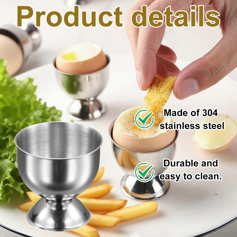 4 Pcs Egg Cups Set – Soft Boiled Egg Holders,