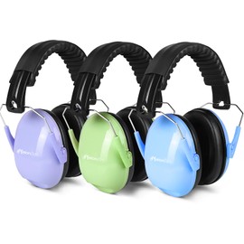 MelonArt 3 Pack Kids Ear Protection Noise Cancelling Headphones for Kids, SNR27dB Toddler Soundproof Noise Reduction Earmuffs for Autism Sensory Shooting(Blue & Purple & Green)