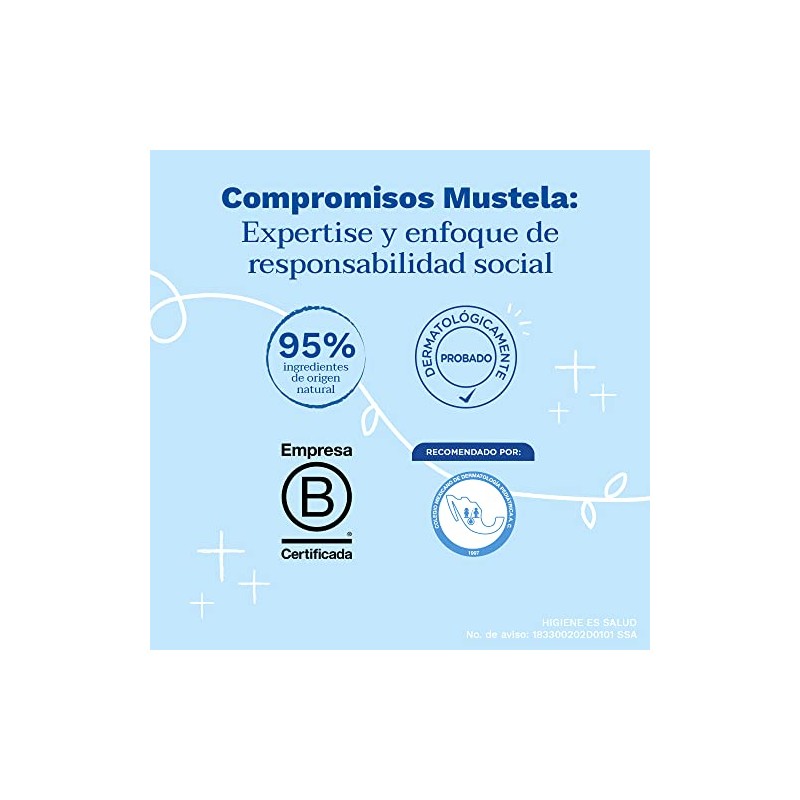Mustela Shampoo para Bebé, Suave, Piel Normal, 500ml
