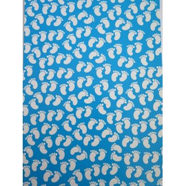 Patterned Card A4 1-Sided Baby Feet, Gingham, Polka Dots Bright Pink or Blue X 5 Sheets (Bright Blue Gingham CL029)