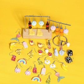 20 Pairs Weird Earrings Funny Earrings Gummy Bear Duck Water Bottle Fish Dinosaur Mushroom Butterfly Strawberry Dangle Earrings Set for Women