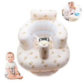 LANGNIDORIS Inflatable Baby Seat for Babies from 3 Months, Baby Seat Aid with Harness, Baby Sofa Seat, Baby Floor Seats, Inflatable Chair Baby with Air Pump, Portable Inflated Dining Room Chair