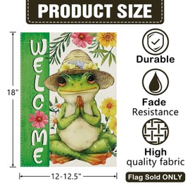 Dyrenson Meditation Yoga Frog Welcome Decorative Garden Flag