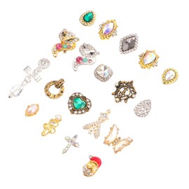 FOMIYES Create Nail Art 50pcs Alloy Nail Diamonds Rhinestones Charms Manicure Gems