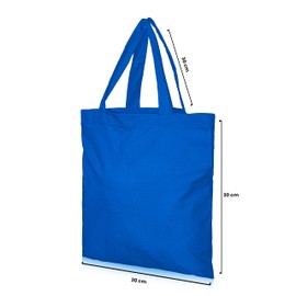 IMFAA Small (30x30+30) Cm 100% Cotton Canvas Reusable Tote Shopping/Kids Party Bags For Painting and Printing in Multi-Colours. (Blue, 1)