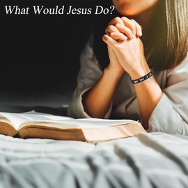 MOZAKA 21PCS WWJD Bracelets Pack Christian Gifts Adjustable Wristbands WWJD Jesus Bracelets Bulk What Would Jesus Do Bracelets with 21 Message Cards