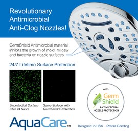 Hotel Spa AquaCare High Pressure 8-setting 7 inch Rainfall Shower Head with Cascading Waterfall and Special Hygienic Anti-clog Nozzles for Cleaner, More Powerful Shower Top American Brand