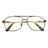 Metal Aviator Clear Len Glasses - Big Lens Spring Hinge