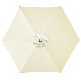 LUSCHEER Replacement Parasol Canopy Waterproof, Parasol Replacement Canopy Cover Patio Umbrella Cloth for 2.5m 6 Ribs Large Patio Umbrella Weatherproof UV-Anti, Beige