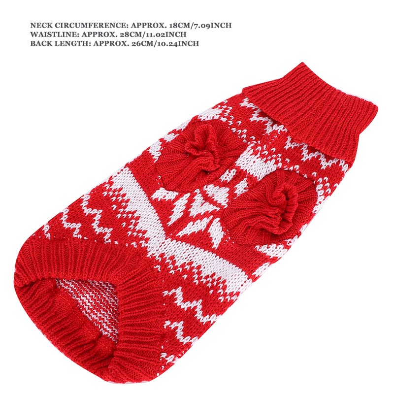 Lovely Snowflake Pet Clothing Winter Christmas Sweater Warm Clothes for