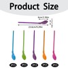 fKiZanthene 15-Piece Reusable Spoon Reusable Straws, 5-Color Set with Built-in