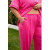 Vozanet Women's Plus Size Pajamas Button Down Shirt and Pants