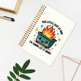 Yetmadi Dumpster Fire Notebook Journal, Dumpster Fire Gifts, Funny This Little Light of Mine Dumpster Fire Notebook, Funny Office Gifts for Coworkers, Funny Office Supplies, 5.5x8.3 Inch