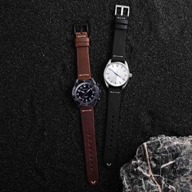 WOCCI Watch Strap, Genuine Leather, Antique Watch Band, Available in 0.67, 0.71, 0.75, 0.79, 0.83, 0.87, 0.94 inches (17, 18, 19, 20, 21, 22, 24 mm), Top-Grain Leather, Quick-Release, Leather