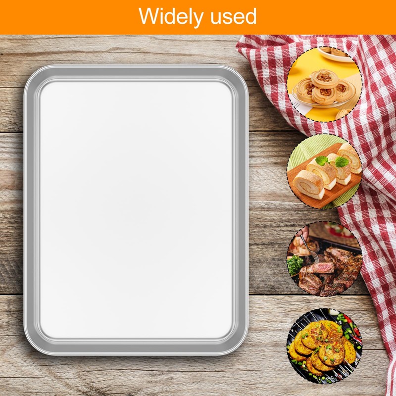 2 Pcs Toaster Oven Pan 304 Stainless Steel Small Baking