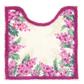 Senko S.D.S 31861 Mimosa Toilet Mat, Approx. 25.6 x 25.6 inches (65 x 65 cm), Pink, Floral Pattern, Antibacterial, Odor Resistant, Made in Japan