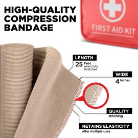 Premium Elastic Bandage Wrap - 2Pack + 4 Extra Clips - 4” Wide - [Extra Long] - 9ft not Stretched - Compression Bandage Wrap - Knee, Elbow, Body Wrap