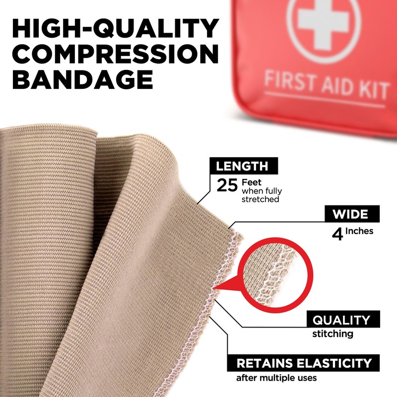 Premium Elastic Bandage Wrap - 2Pack + 4 Extra Clips