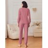 Ekouaer Womens Fuzzy Fleece Pajama Sets Long Sleeve Jogger Sets