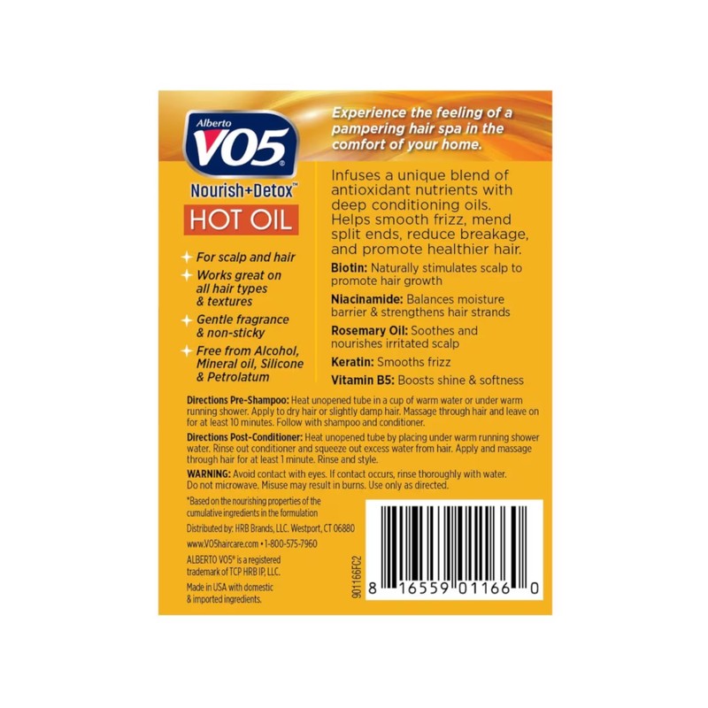 V05 Moisturizing Hot Oil, 2 tubes, 0.5 oz