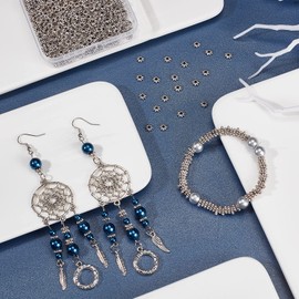 PH PandaHall 600pcs Flower Spacer Beads, Floral Loose Beads Daisy Metal Spacers 5.5x2mm Large Hole Metal Beads Antique Silver Petal Beads for Earring Bracelet Necklace Jewelry Making, Hole: 1.8mm