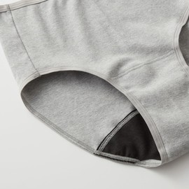 Gunze HV7070P Women's Sanitary Panties, 100% Cotton, Deep Rise, Black, L