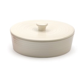 RSVP International Stoneware Tortilla Warmer & Server with Lid, Dishwasher, Microwave and Oven Safe, 8.5" Dia x 3.5", White