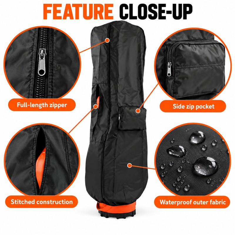 Golf Bag Rain Cover for Club Protection – Foldable Waterproof