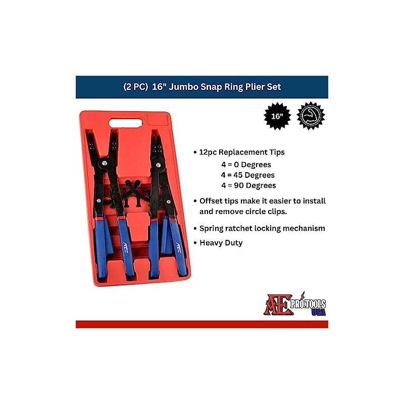 ATE Pro. USA - 2 pc 16" Snap Ring Plier