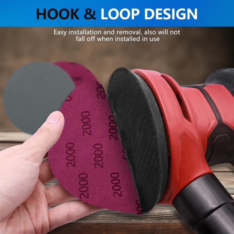 2000 Grit 5 Inch Sanding Discs, VIBRATITE 70 Pieces Hook