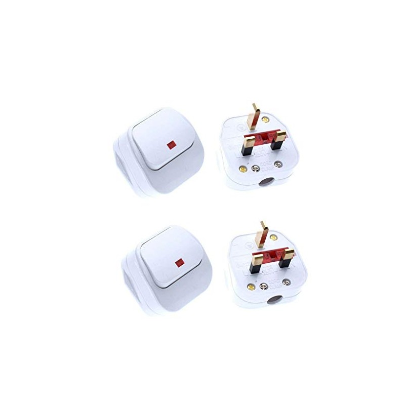SUPERTOOL 3 Pin Switched Mains Plug White with Big Swtch