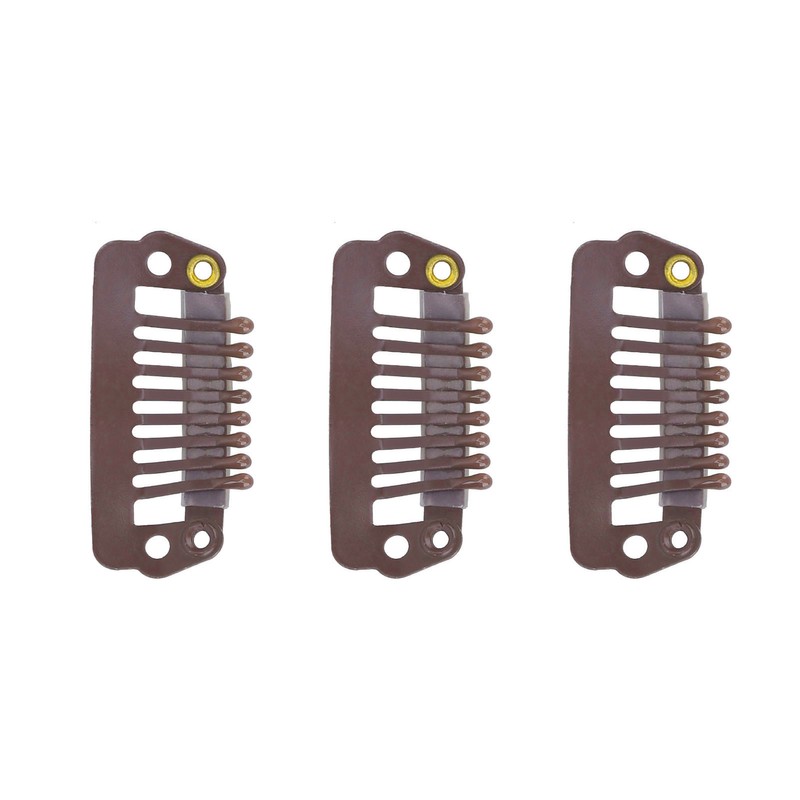 50pcs 8 Tips 8 Teeth Snap Comb Wig Clips Stainless