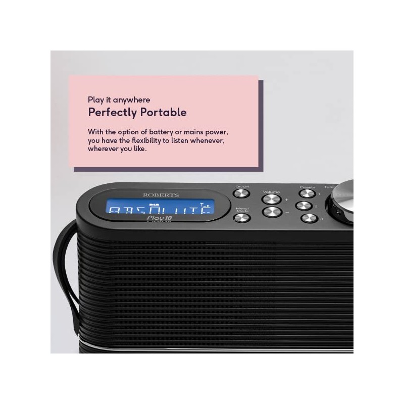 Roberts Play10 DAB/DAB plus/FM Digital Radio with Simple Presets -