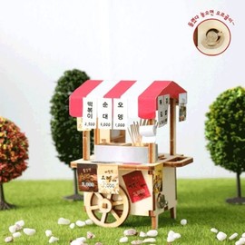 (Hottracks) DIY Wooden Assembly Kit Wind-up Music Box Snack Food Stall YM-952 / (핫트랙스)DIY 나무 조립 키트 태엽 오르골 분식포장마차 YM-952