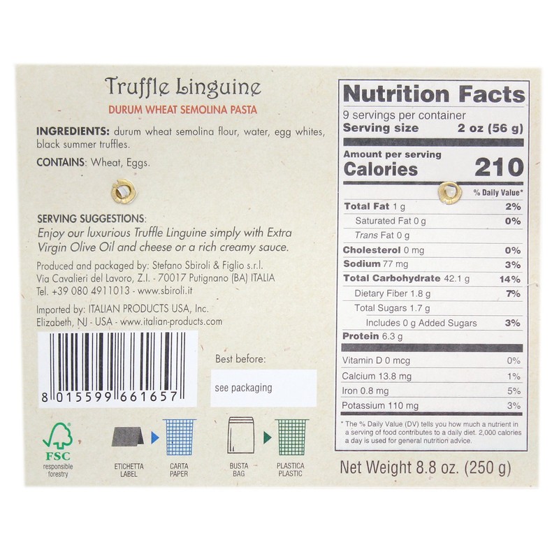 Sbiroli Flavored Linguine (Truffle, 4 pack)