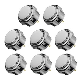 Qanba Gravity KS Metallic Color Mechanical Arcade Buttons 30mm Snap-in Mechanical Pushbutton (Boxed (Black G04(8 pcs))