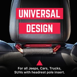 GPCA - GP BackGrip LITE, mango de agarre para reposacabezas de coche, asas Jeep para JT, JL, JK, camión, deportivo, Wrangler y más, funciona como un mango de automóvil para ciclistas mayores, borgoña, nailon ABS, paquete de 2