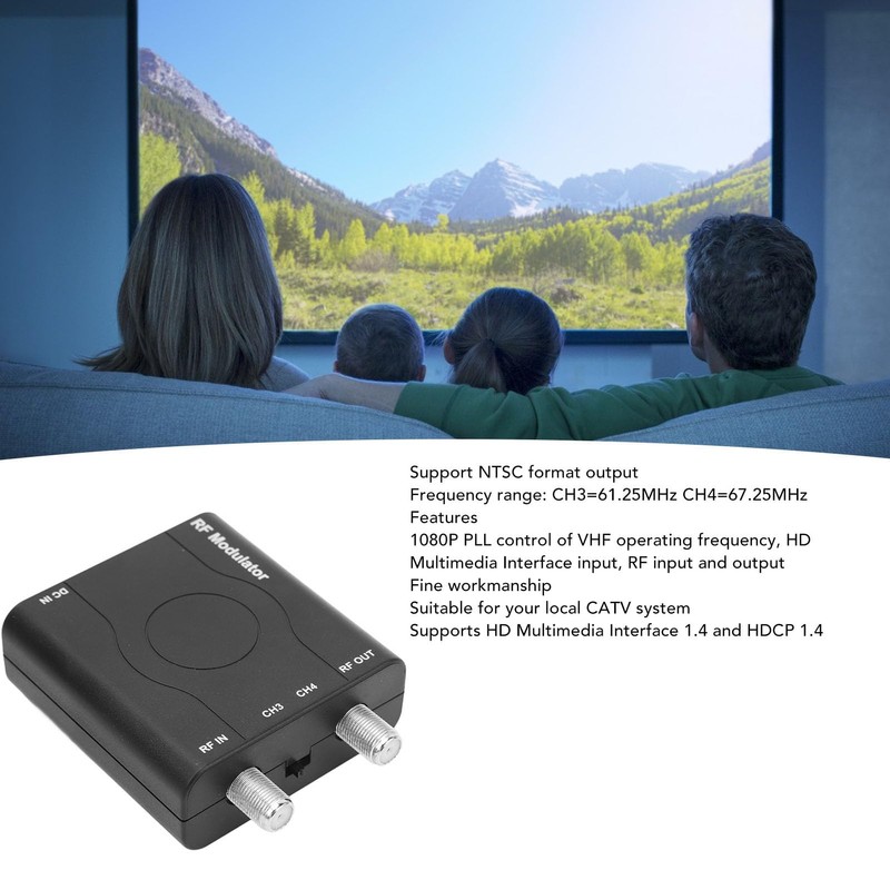 HDMI RF Modulator Adapter, RF Modulator HDMI Coaxial Converter, HDM61