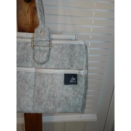 Lee Baby Co. Gray Diaper Caddy Storage Organizer Nursery Essential Portable Bag