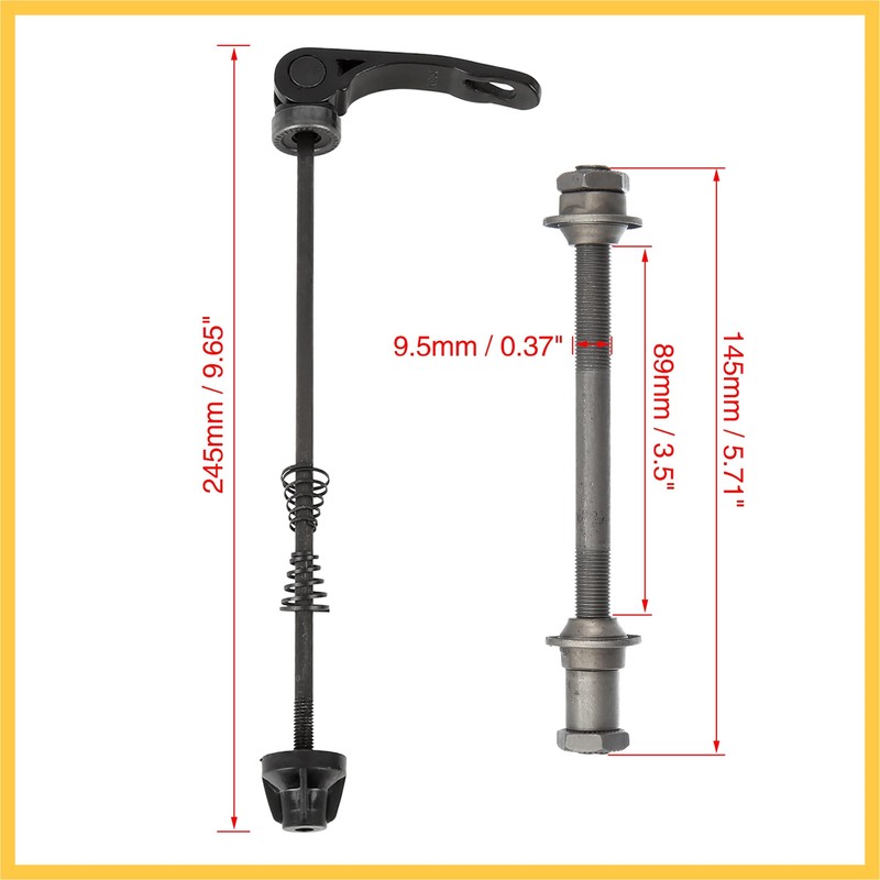 BULLSPANN Bicycle Solid Axle 9.5mm Front Rear Hollow Axle Quick